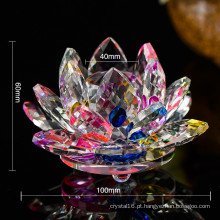 Castiçal Votive de cristal colorido do castiçal de Lotus dos lótus para a decoração home